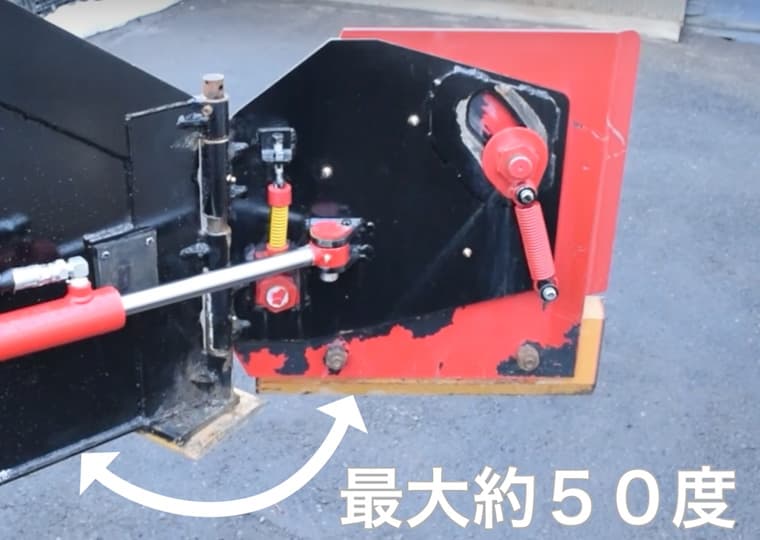 左右の羽は独立しているので道路の幅に合わせて展開可能